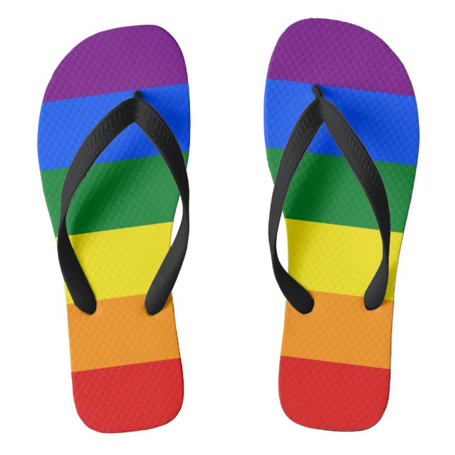 LGBT Stolz-Flaggen-Regenbogen-Farben Flip Flops (Fußbett)