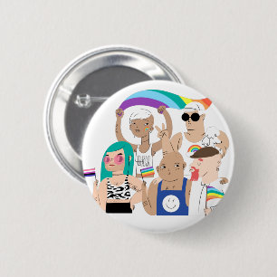 LGBT+Stolz. GAY Liebe. Regenbogenflagge. Button