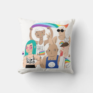 LGBT+Stolz. GAY Liebe. Regenbogenflagge. Kissen