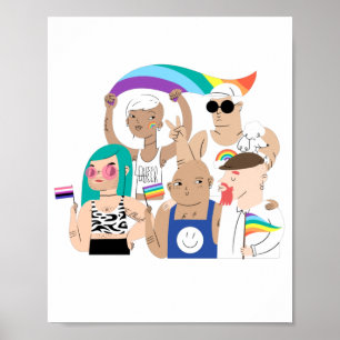 LGBT+Stolz. GAY Liebe. Regenbogenflagge. Poster