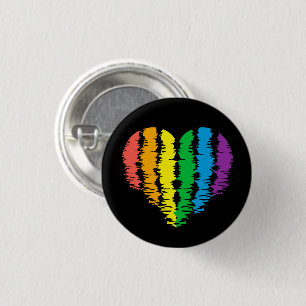 LGBT+Stolz. Herz Regenbogen. Button