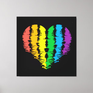 LGBT+Stolz. Herz Regenbogen. Metalldruck Leinwanddruck