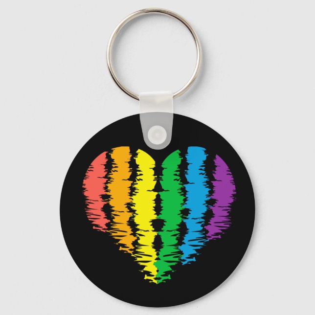 LGBT+Stolz. Herz Regenbogen.         Schlüsselanhä Schlüsselanhänger (Vorderseite)
