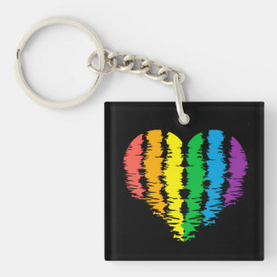 LGBT+Stolz. Herz Regenbogen. Schlüsselanhänger