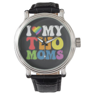 LGBT Stolz Ich Liebe Meine Zwei Mütter Schwul Lesb Armbanduhr
