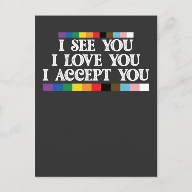 LGBT-Stolz Ich sehe Liebe akzeptieren Sie Unterstü Einladungspostkarte (Vorderseite)