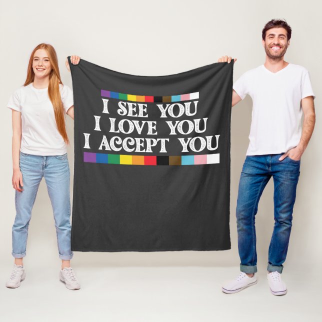 LGBT-Stolz Ich sehe Liebe akzeptieren Sie Unterstü Fleecedecke (Beispiel)