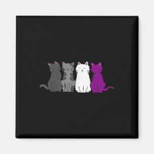 Lgbt-Stolz-Katze Tier Ace-Flagge Aualität Demiual Magnet