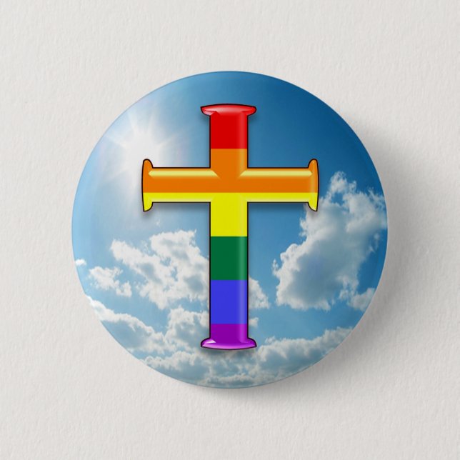 LGBT Stolz-Kreuz Button (Vorderseite)