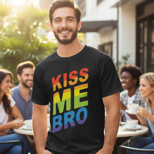 LGBT STOLZ Küss mich Bruder Moderne Regenbogen-Typ T-Shirt