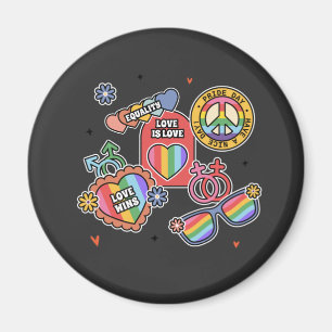 LGBT+Stolz. Liebe ist Liebe, Gleichheit, Pride Day Magnet