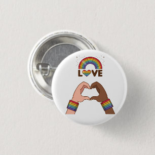 LGBT+Stolz. Liebe Regenbogen. Herz. Keychai Button