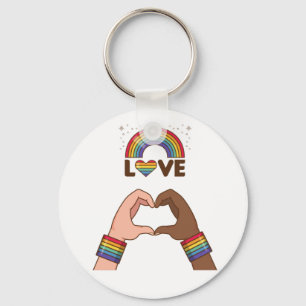 LGBT+Stolz. Liebe Regenbogen. Herz. Keychai Schlüsselanhänger