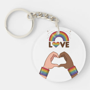 LGBT+Stolz. Liebe Regenbogen. Herz. Schlüsselanhän Schlüsselanhänger