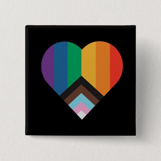 LGBT+Stolz Liebe. Regenbogenflagge Button (Vorderseite)