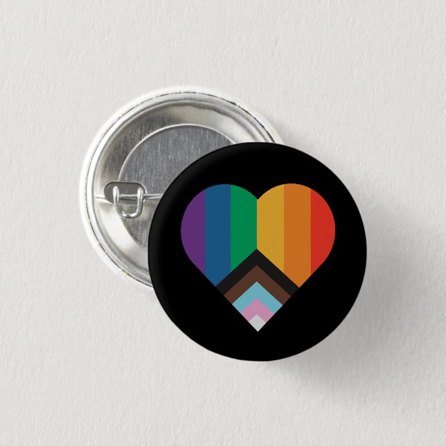 LGBT+Stolz Liebe. Regenbogenflagge Button (Vorne & Hinten)