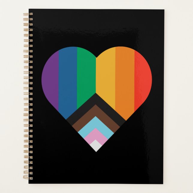 LGBT+Stolz Liebe. Regenbogenflagge Planer (Vorderseite)