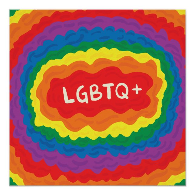 LGBT+Stolz. que, Regenbogenfarbe. Poster (Vorderseite)