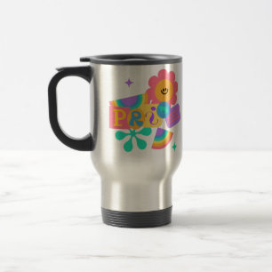 LGBT+Stolz. Rainbow-Liebe. Sonnenblumen-Liebe. Reisebecher