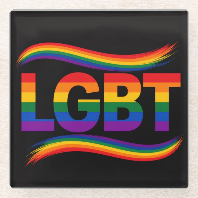 LGBT-Stolz-Regenbogen-Design Glasuntersetzer (Vorderseite)