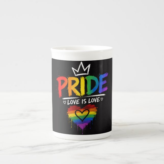 LGBT-Stolz-Regenbogen-Design Prozellantasse (Vorderseite)