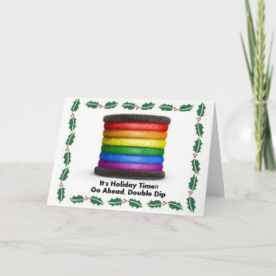 LGBT STOLZ-REGENBOGEN-PLÄTZCHEN für die FEIERTAGE Feiertagskarte