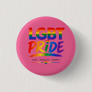 LGBT-Stolz-Regenbogen-Typografie Button