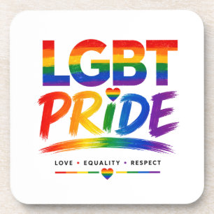 LGBT-Stolz-Regenbogen-Typografie Getränkeuntersetzer