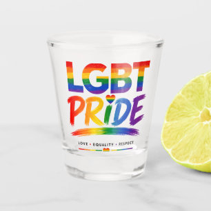 LGBT-Stolz-Regenbogen-Typografie Schnapsglas