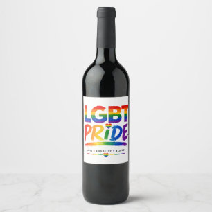 LGBT-Stolz-Regenbogen-Typografie Weinetikett