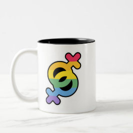 LGBT+Stolz. Regenbogen. Zweifarbige Tasse
