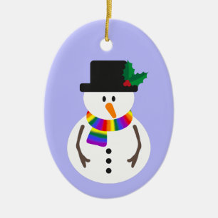 LGBT+ Stolz Schneemann Keramik-Ornament Keramik Ornament