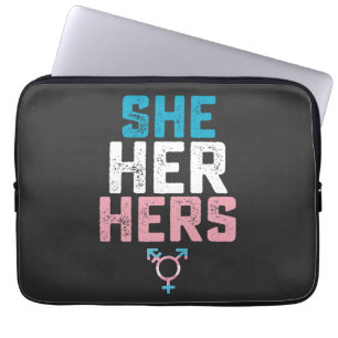 LGBT Stolz Sie Ihr Ihr Trans Transgender Pronomen Laptopschutzhülle