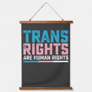 LGBT-Stolz Trans-Rechte sind Menschenrechte Wandteppich Mit Holzrahmen