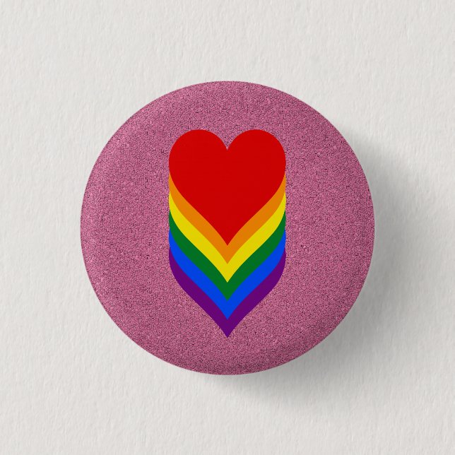 LGBT-Stolzherzen rosa Taste Button (Vorderseite)