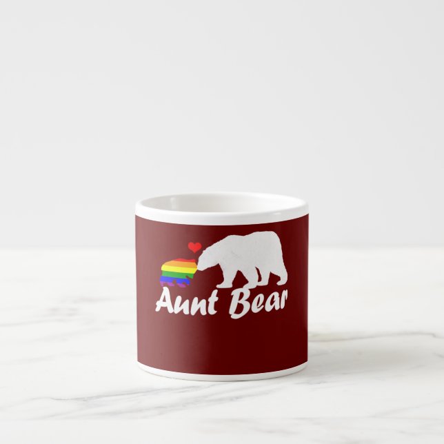 LGBT Tante Bear Gay Pride Gleichberechtigung Rainb Espressotasse (Vorderseite)