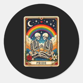 Lgbt tarot skeleton gay pride lgbtq equal rights runder aufkleber