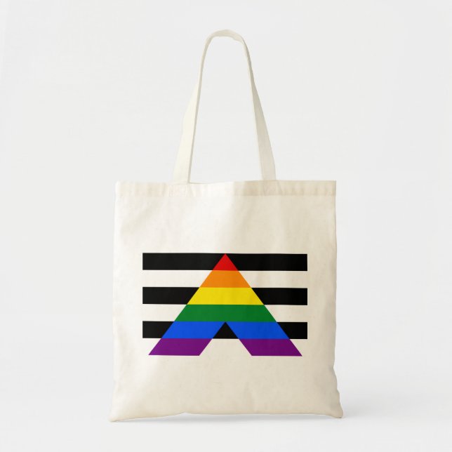 LGBT-Tasche mit gerader Flagge Tragetasche (Vorne)