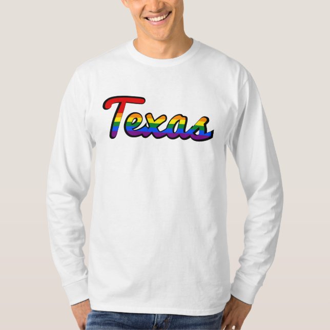 LGBT Texas Rainbow text Sweatshirt T-Shirt (Vorderseite)