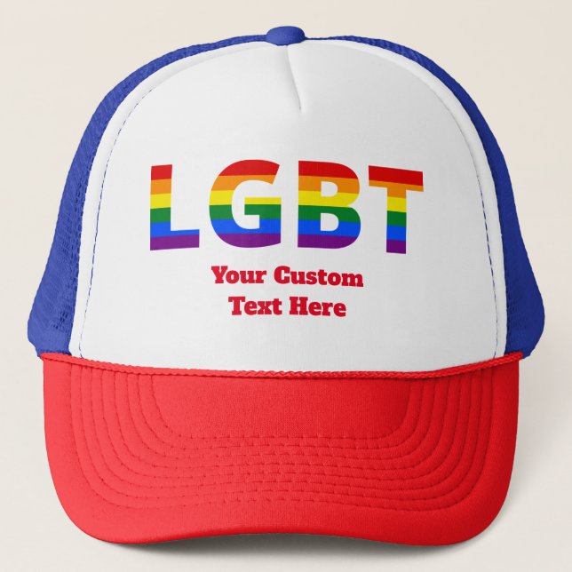 LGBT-Textstempelflagge Truckerkappe (Vorderseite)