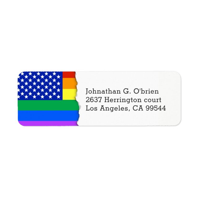 LGBT Themed American Flag | RÜCKSENDEADRESSE (Vorne)