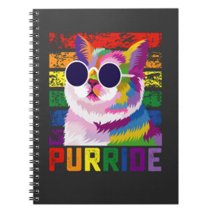 LGBT Tie Dye Stolz Katze Purride Schwule Regenboge Notizblock