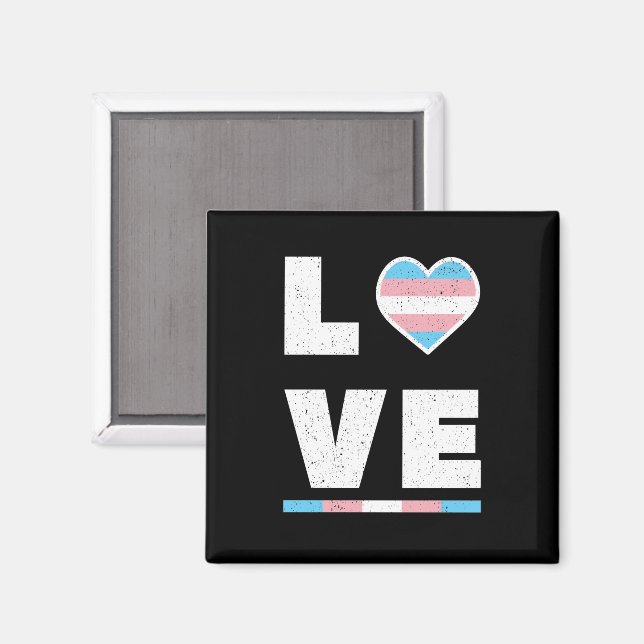 LGBT Transgender Pride Flag Distressive Grunge Lie Magnet (Vorderseite/Rückseite)