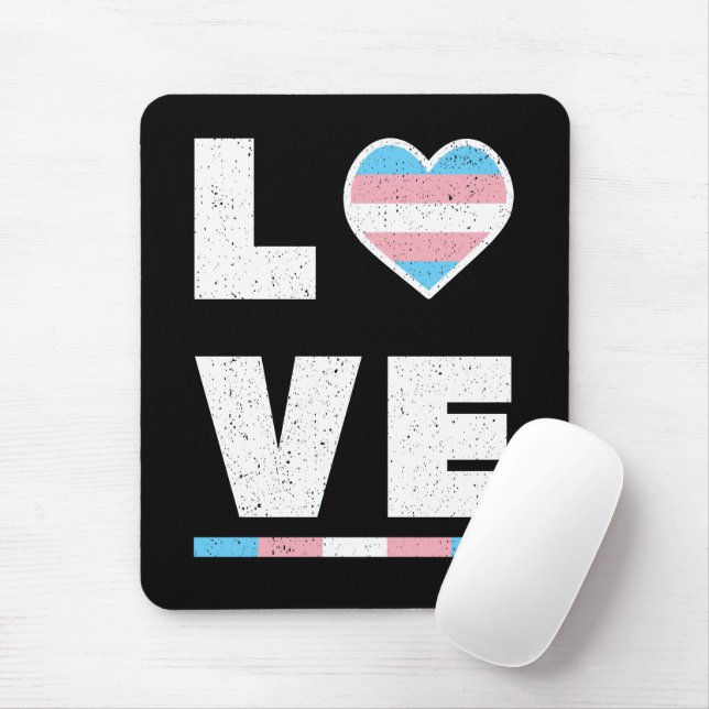 LGBT Transgender Pride Flag Distressive Grunge Lie Mousepad (Mit Mouse)