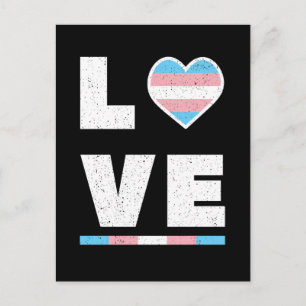 LGBT Transgender Pride Flag Distressive Grunge Lie Postkarte