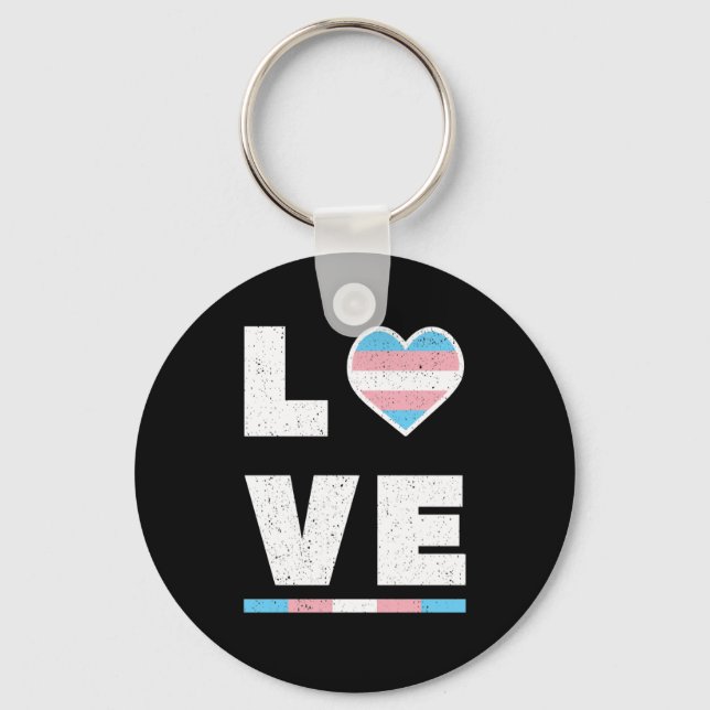 LGBT Transgender Pride Flag Distressive Grunge Lie Schlüsselanhänger (Vorderseite)