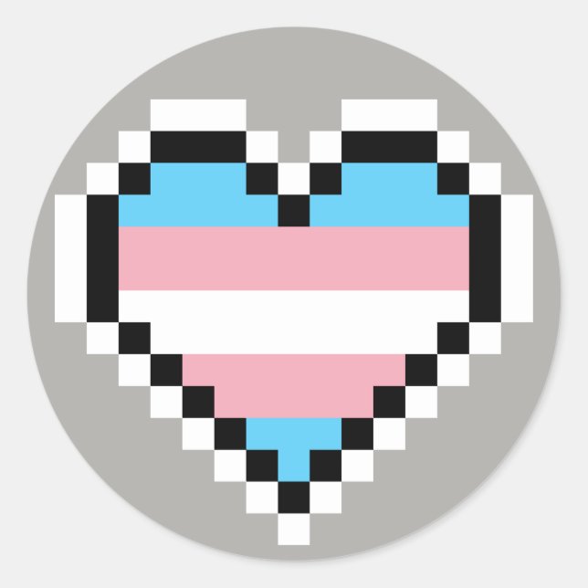 LGBT-Transgender-Prix-Pixelart Runder Aufkleber (Vorderseite)