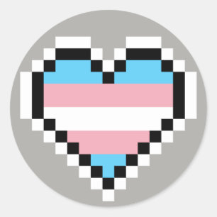LGBT Transgenderstolz-Pixelkunst Runder Aufkleber