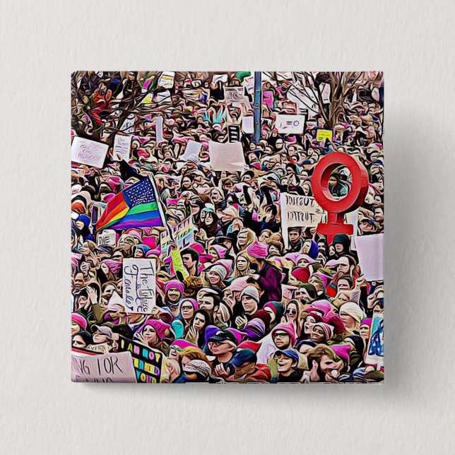 LGBT u. Regenbogen-Zeichen an der März-dem Knopf Button (Vorderseite)