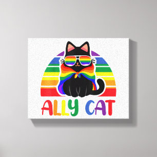 LGBT Unterstützer Katze Sei Freundlich Schwule Reg Leinwanddruck